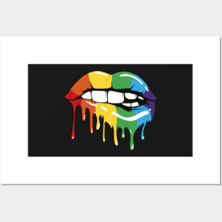 Rainbow lips colorful Posters and Art